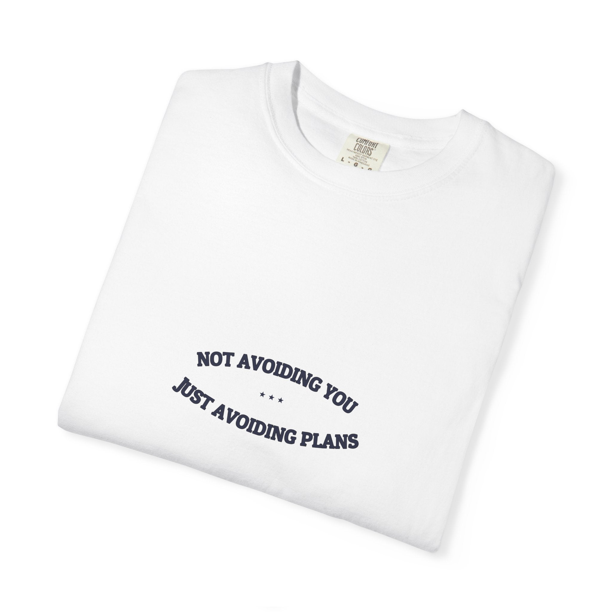 Not Avoiding You. Just Avoiding Plans. — Funny Tee | NullMade