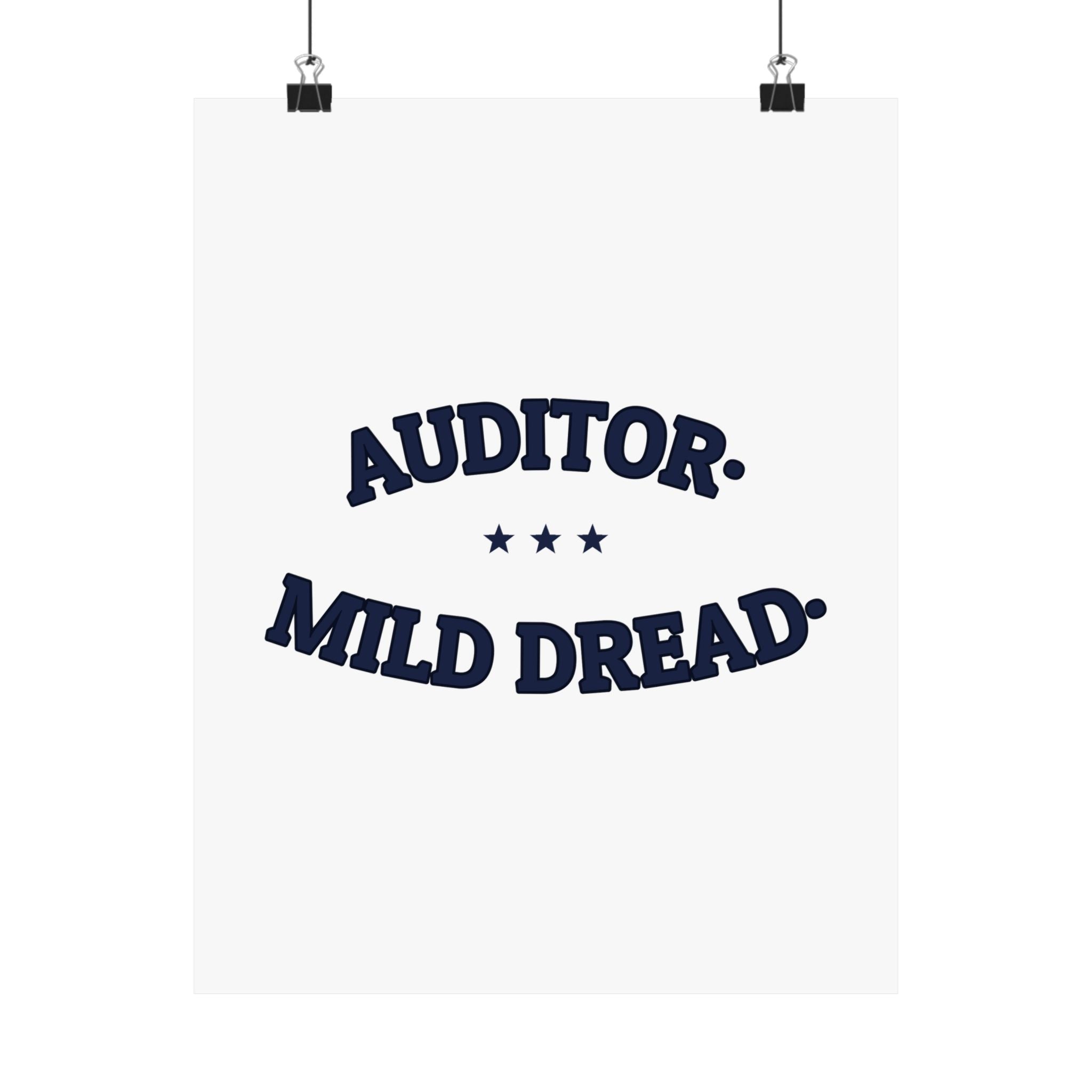 AUDITOR. MILD DREAD. — Matte Poster | Funny Workplace Humor | NullMade