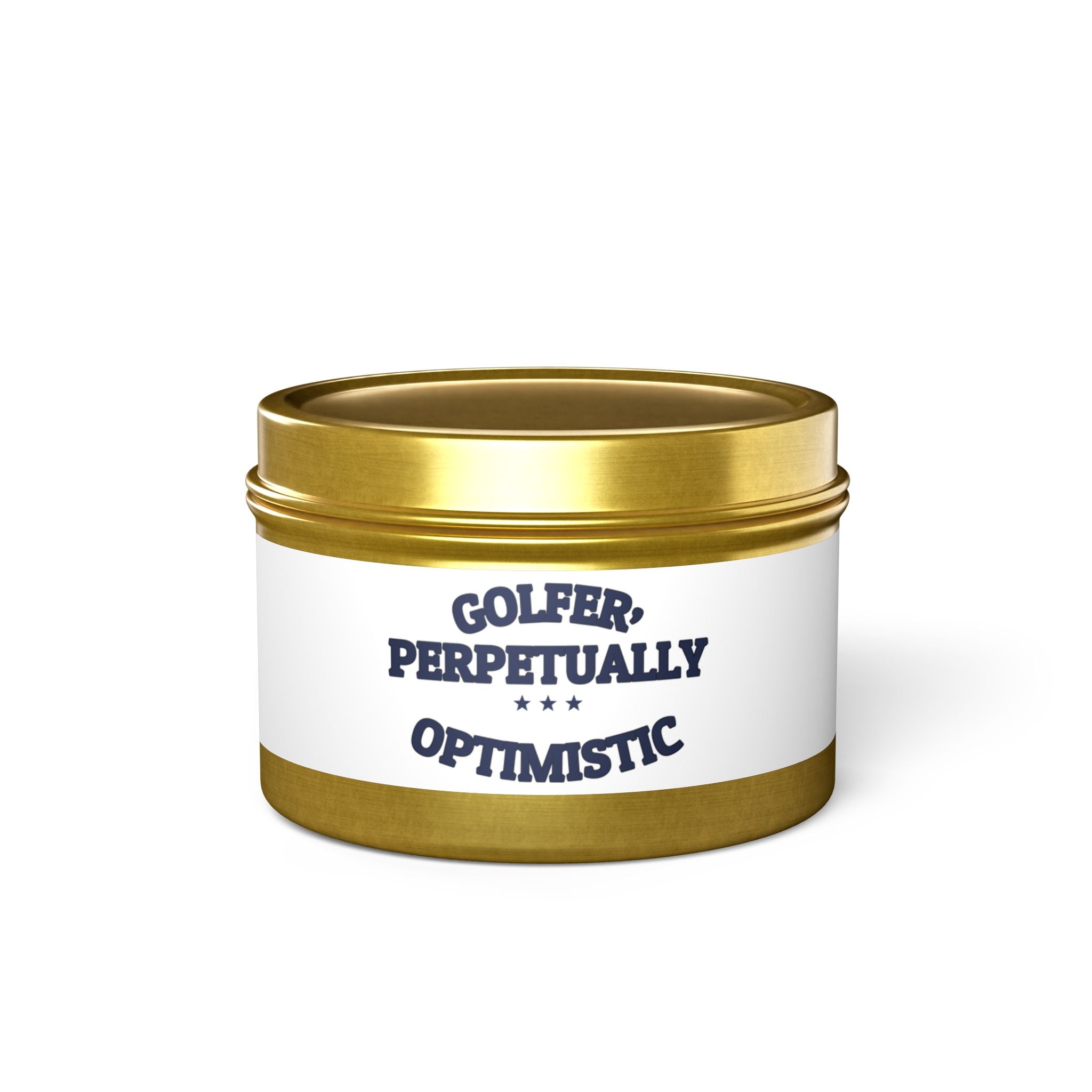 GOLFER, PERPETUALLY OPTIMISTIC — Tin Candle | Funny Golf Gift | NullMade