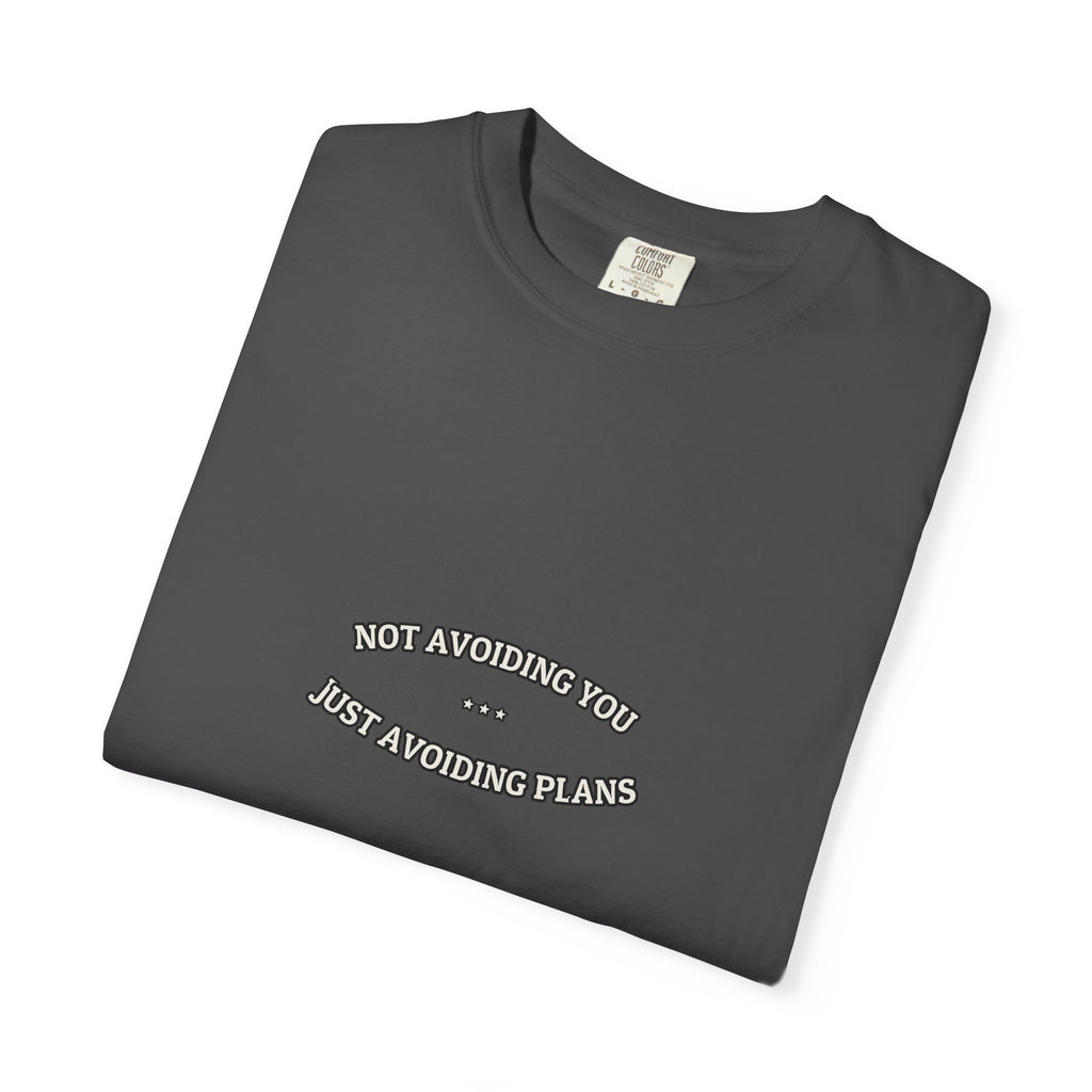 Not Avoiding You. Just Avoiding Plans. — Funny Tee | NullMade