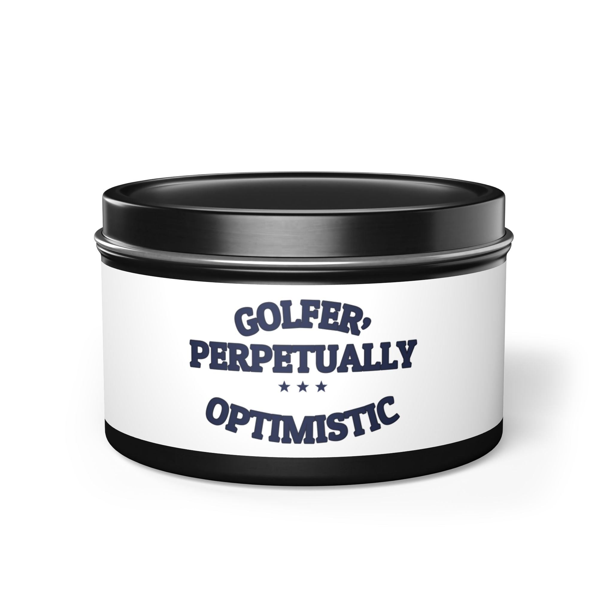 GOLFER, PERPETUALLY OPTIMISTIC — Tin Candle | Funny Golf Gift | NullMade