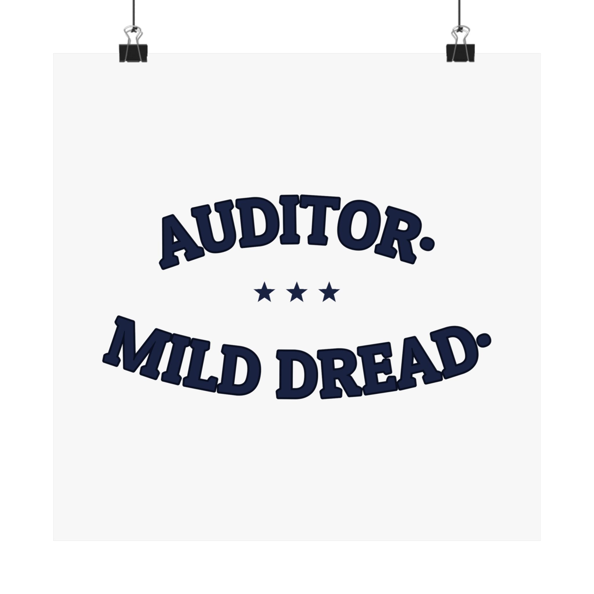 AUDITOR. MILD DREAD. — Matte Poster | Funny Workplace Humor | NullMade