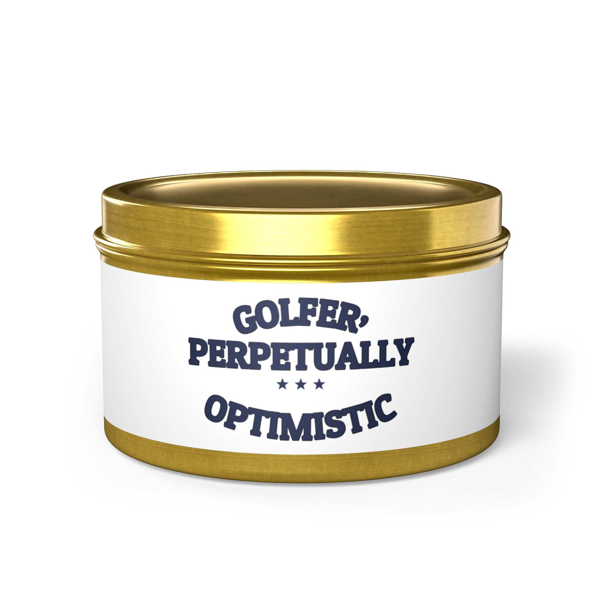 GOLFER, PERPETUALLY OPTIMISTIC — Tin Candle | Funny Golf Gift | NullMade