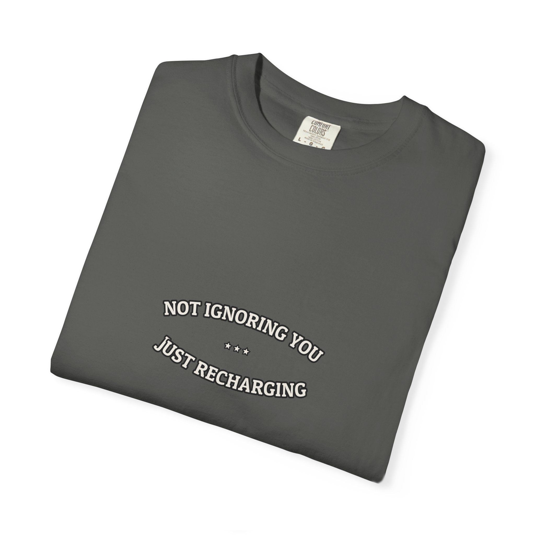 Not Ignoring You. Just Recharging. — Funny Tee | NullMade