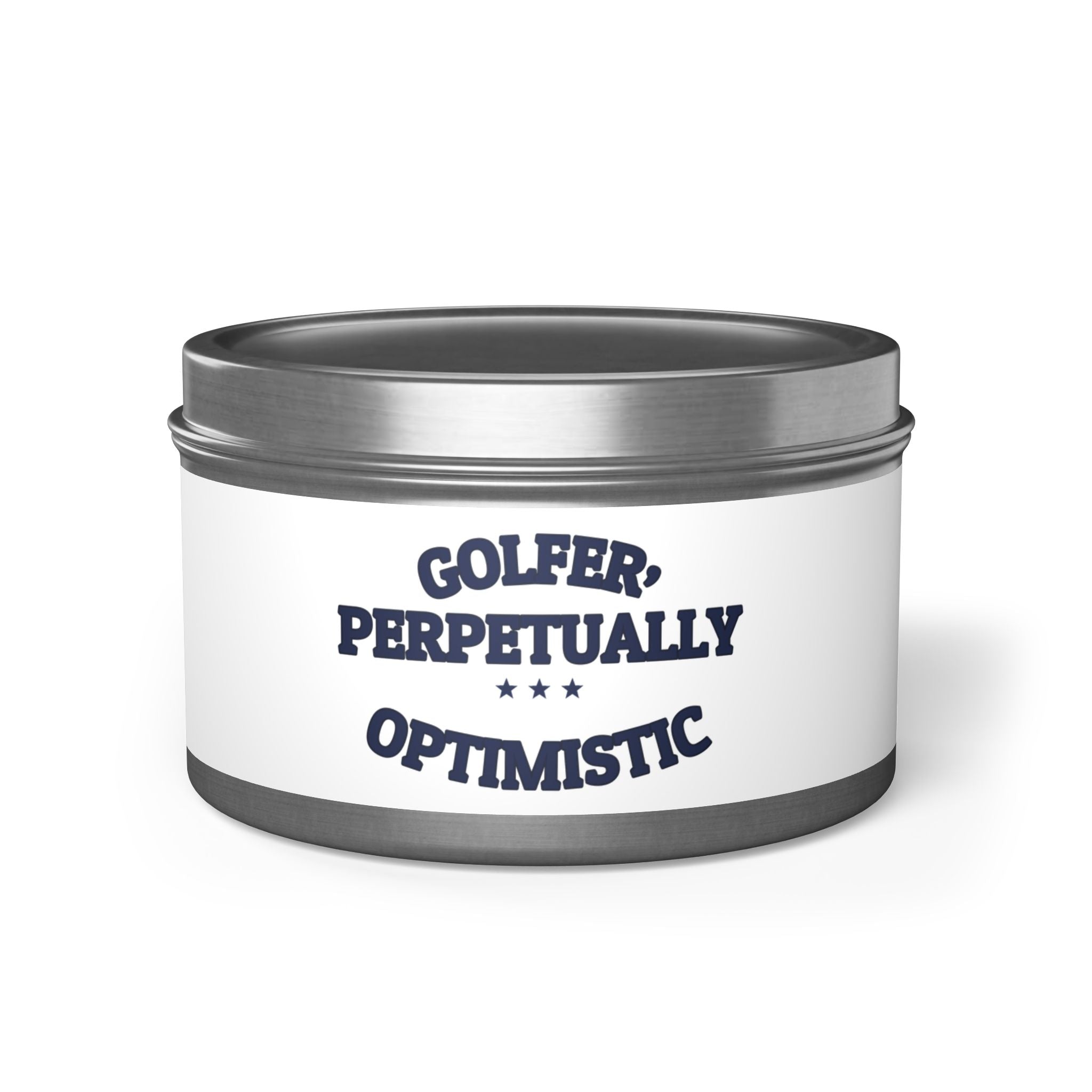 GOLFER, PERPETUALLY OPTIMISTIC — Tin Candle | Funny Golf Gift | NullMade