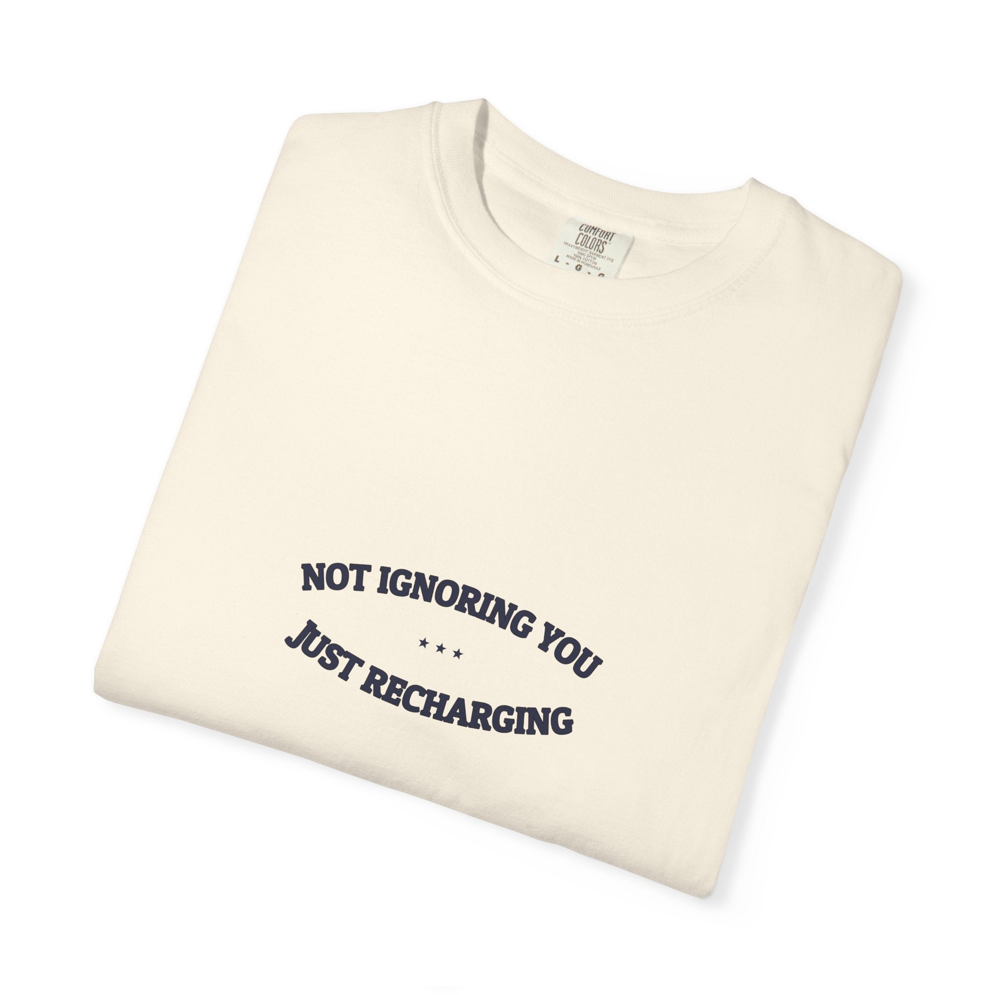 Not Ignoring You. Just Recharging. — Funny Tee | NullMade