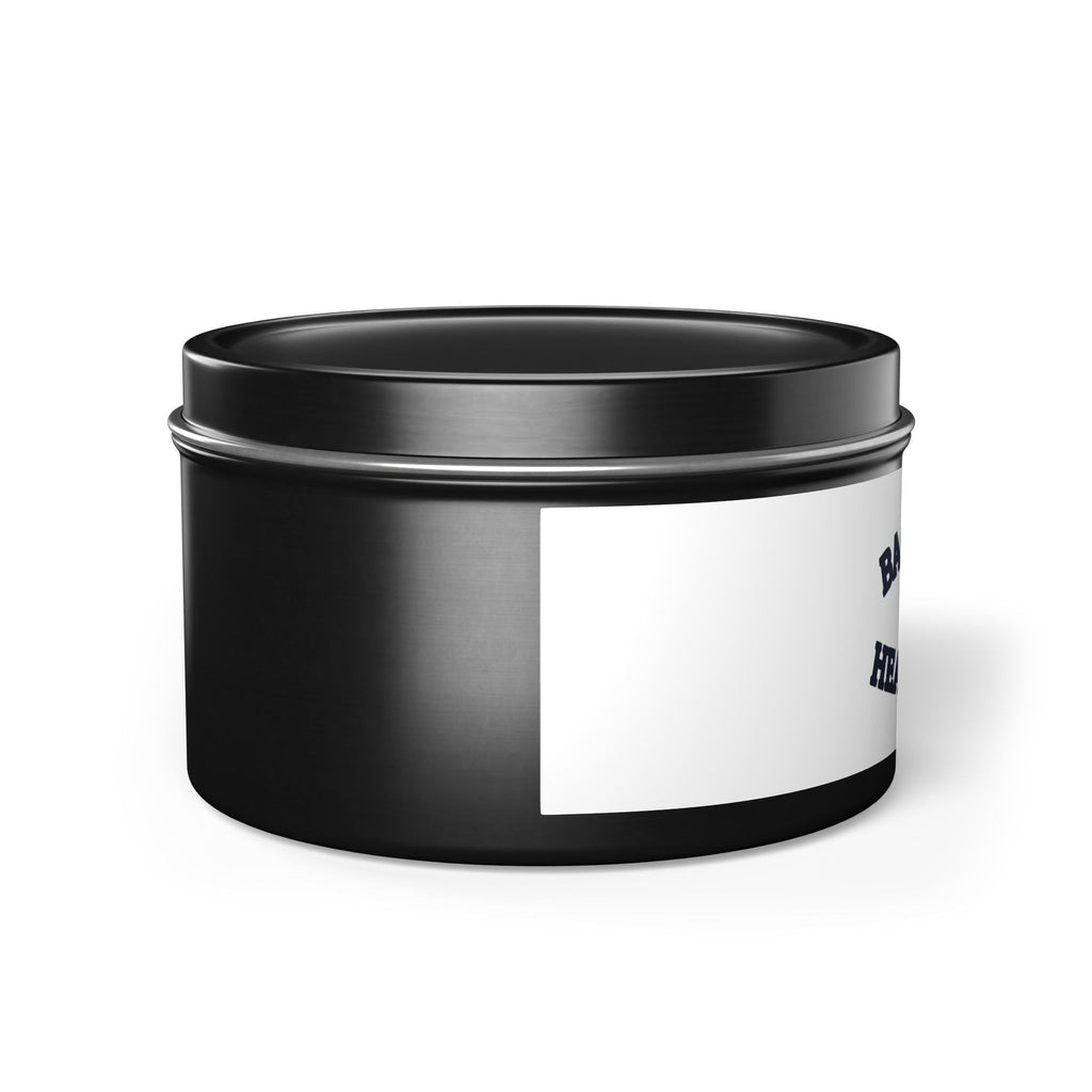 BACKPACKER. HEAVY. HAPPY. — Tin Candle | Funny Camping Gift | NullMade