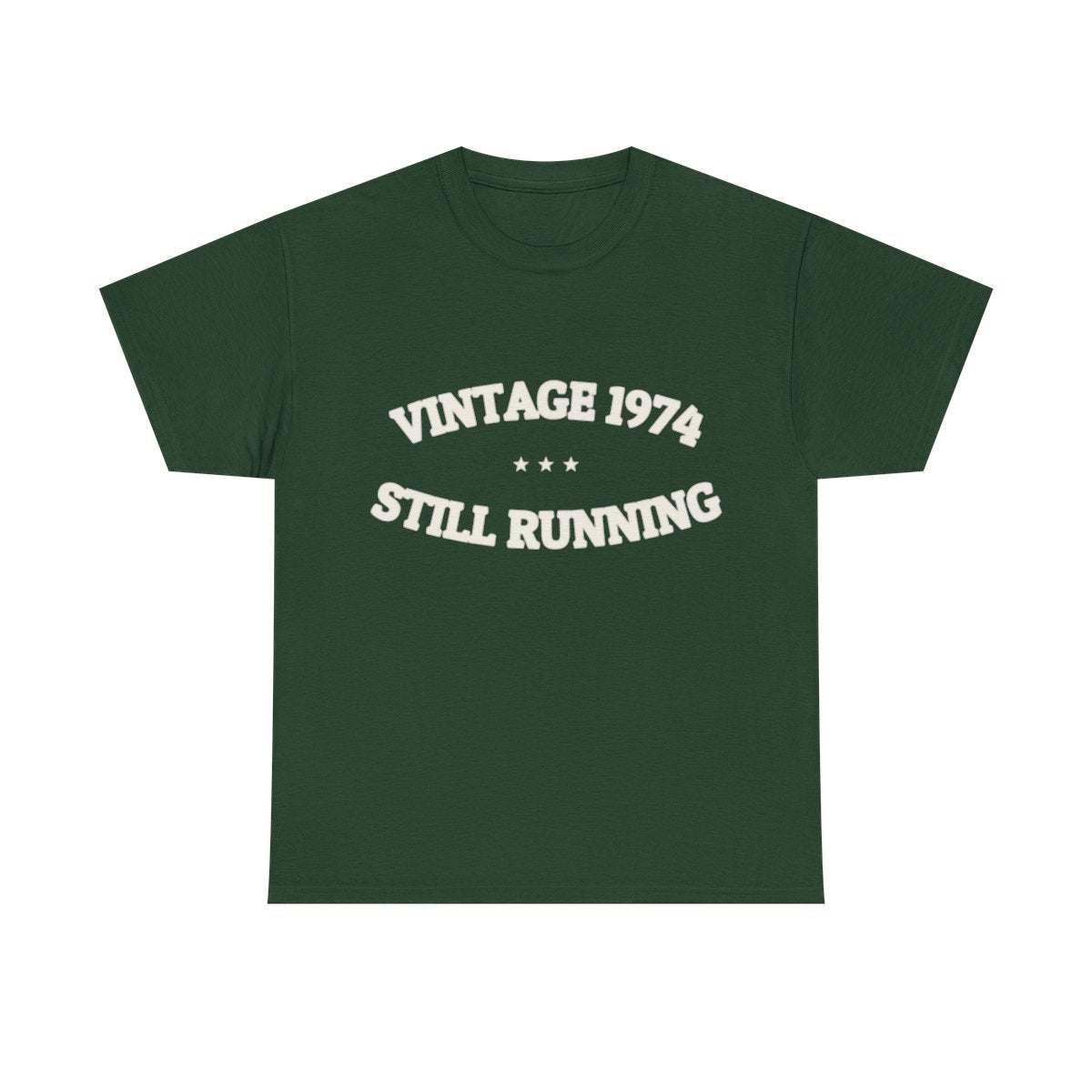 VINTAGE 1974 — STILL RUNNING — Graphic Tee | Funny Milestone Shirt | NullMade