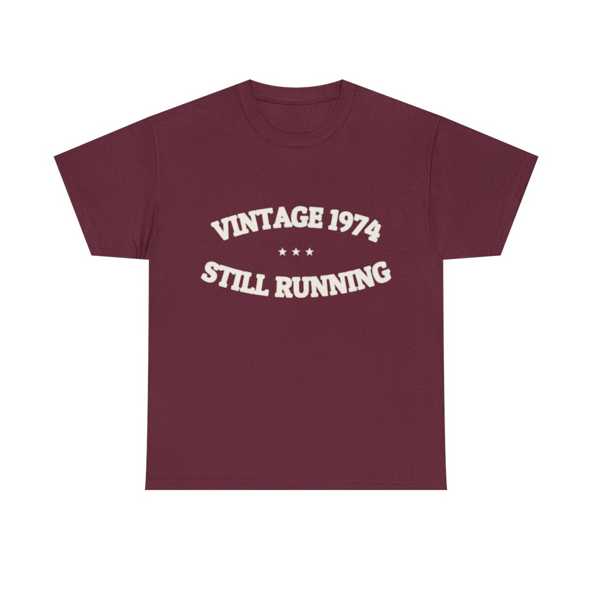 VINTAGE 1974 — STILL RUNNING — Graphic Tee | Funny Milestone Shirt | NullMade